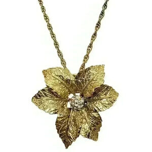 Vtg Judy Lee 3D Rose & Crystal Necklace 1950s Love Song catalog pc